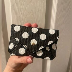Kate Spade Target Black and White Polka Dot Card Holder